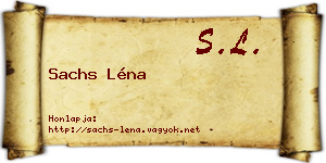 Sachs Léna névjegykártya